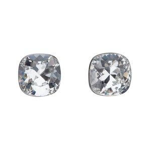 Cushion Cut Crystal Stud Earrings with Swarovski Crystals